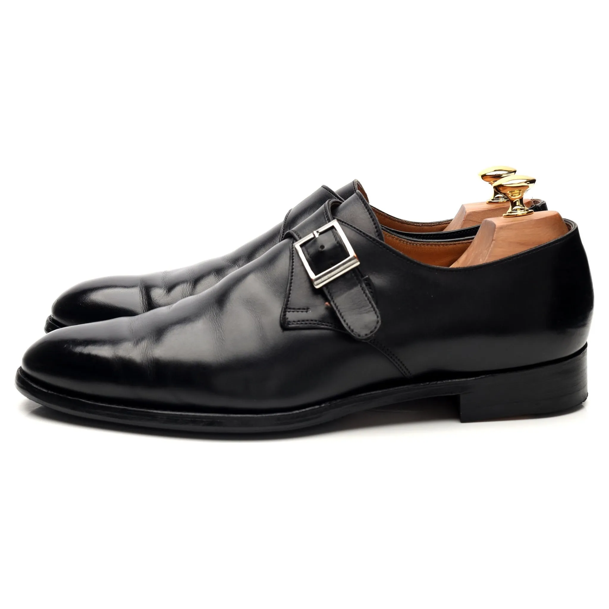 'Swindon' Black Leather Monk Strap UK 9.5 E