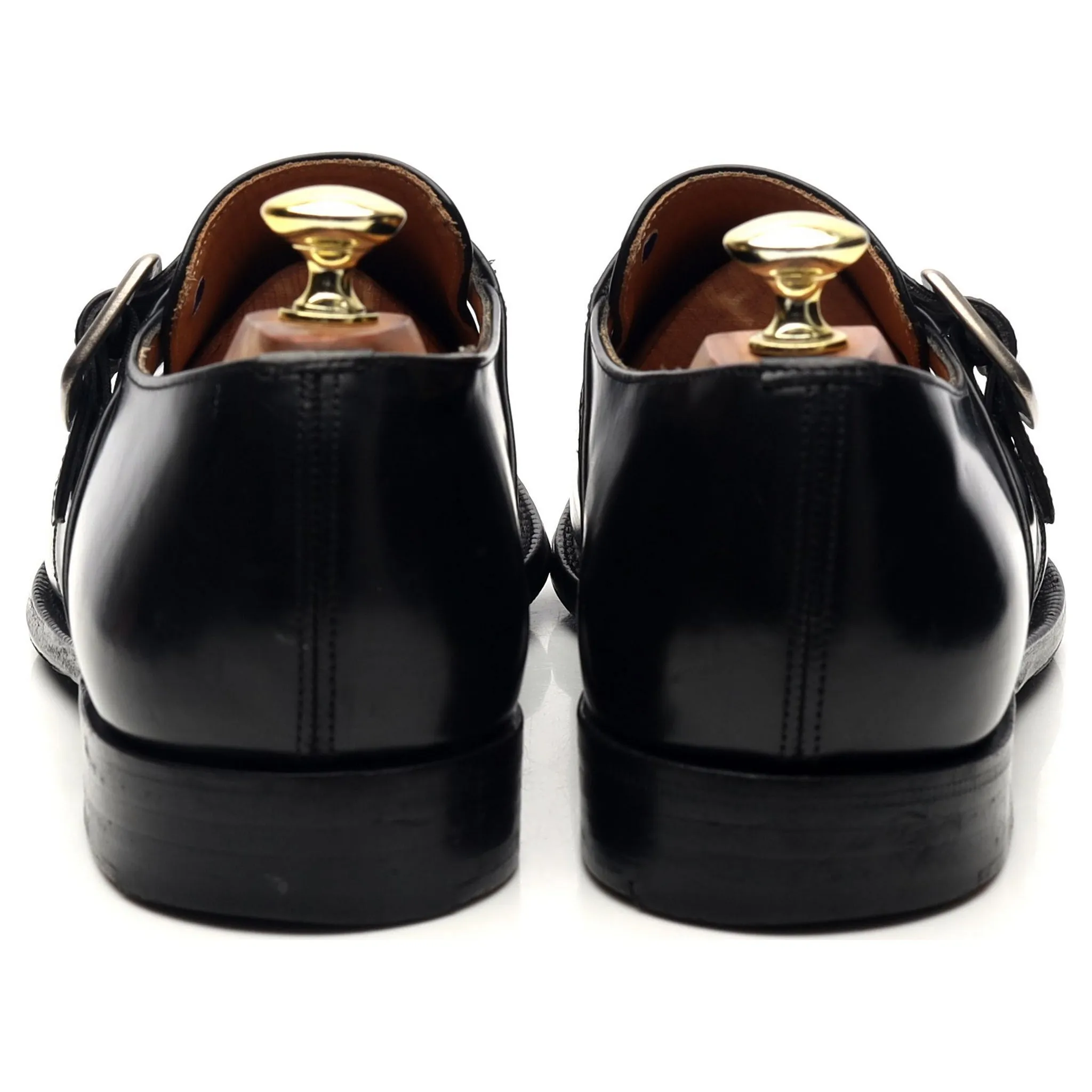 'Sydney' Black Leather Monk Strap UK 7 G