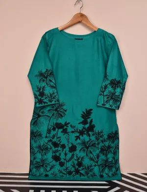 Tehwaar Winter Linen Embroidered Stitched Kurti - Aurora (TW-08A-Turquoise)