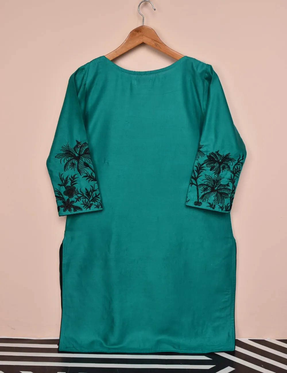 Tehwaar Winter Linen Embroidered Stitched Kurti - Aurora (TW-08A-Turquoise)