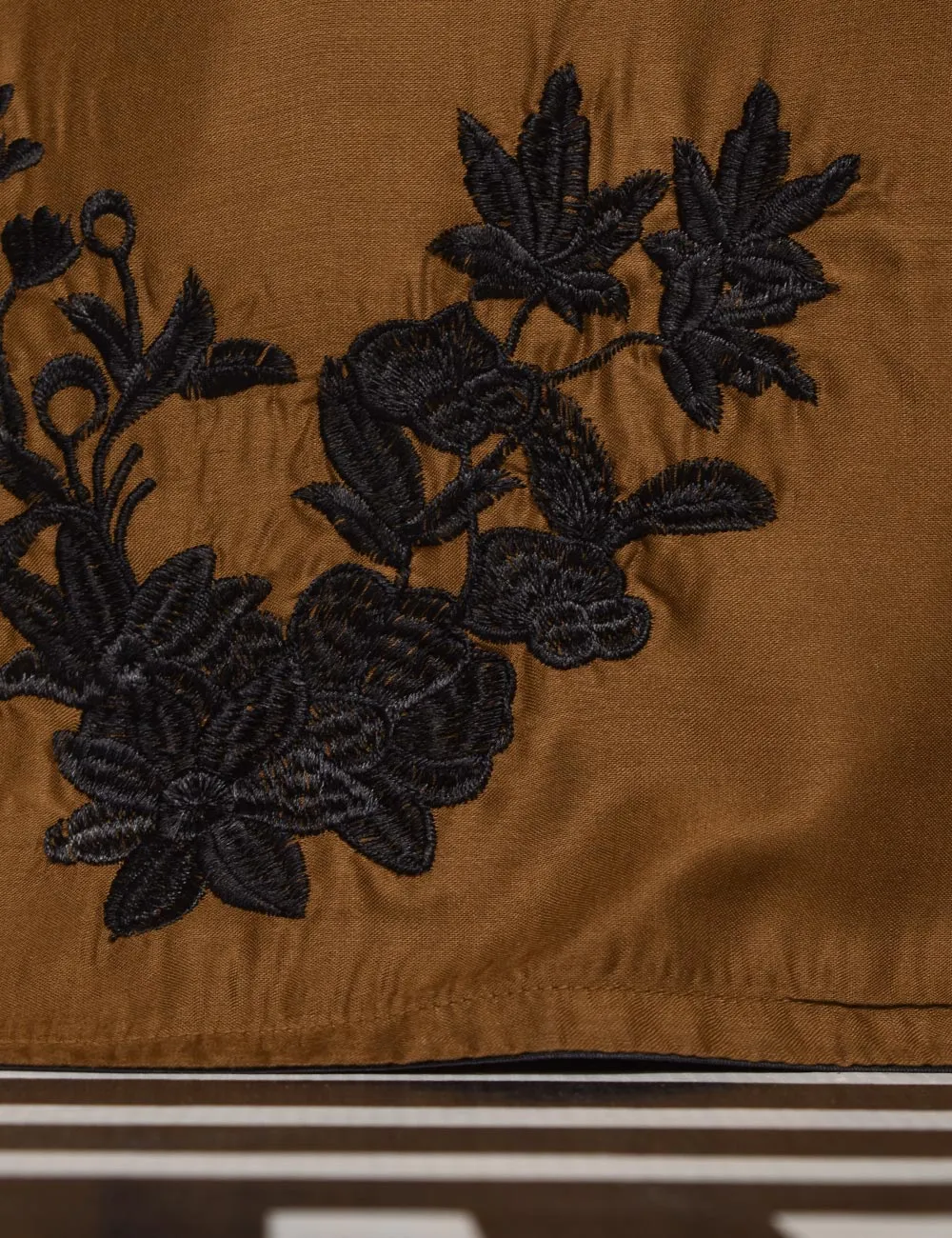 Tehwaar Winter Linen Embroidered Stitched Kurti - Mahogany (TW-06A-Brown)