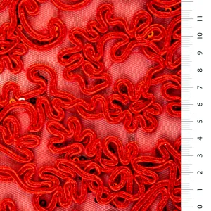 Thick Cord Sequin Embroidered Tulle Fabric