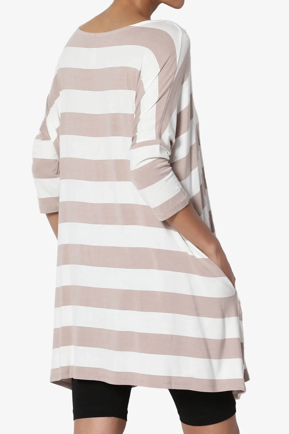 Timp Stripe Drop Shoulder Tunic Top PLUS