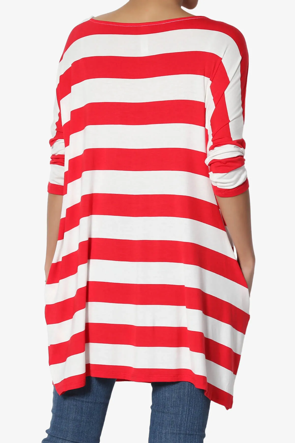Timp Stripe Drop Shoulder Tunic Top PLUS