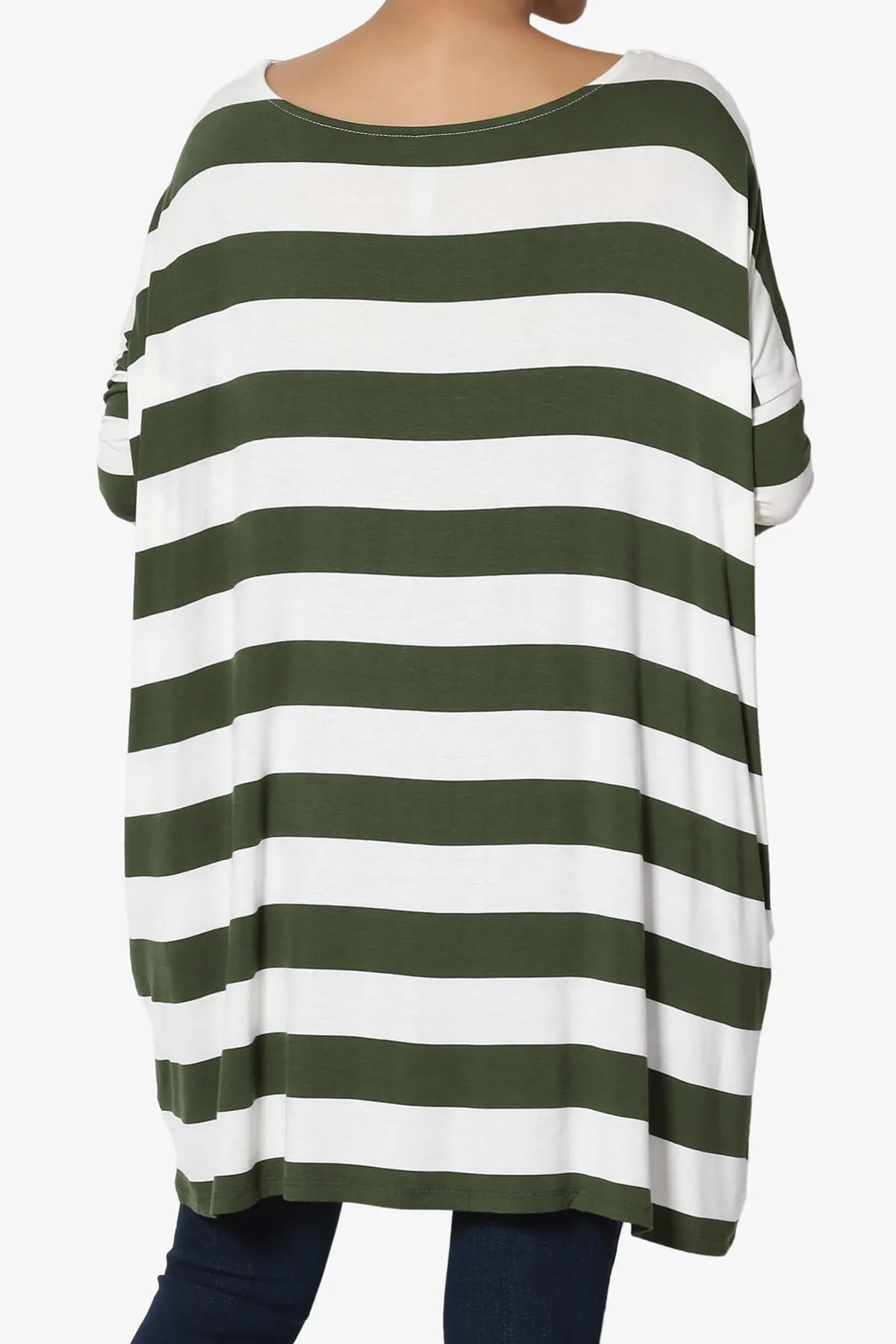 Timp Stripe Drop Shoulder Tunic Top PLUS