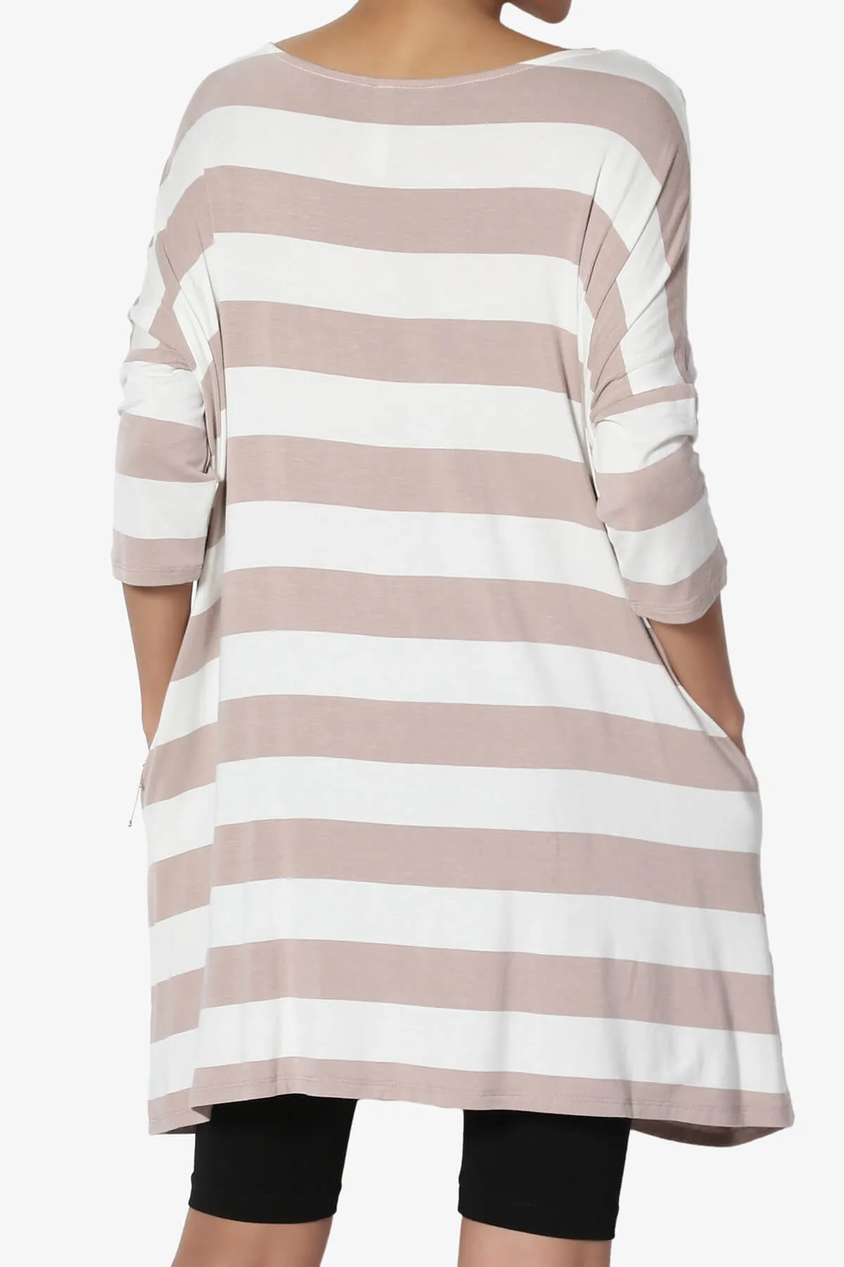 Timp Stripe Drop Shoulder Tunic Top PLUS