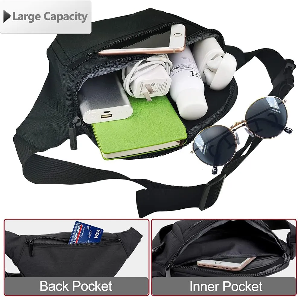 Travel Belt Bag, Crossbody Bag with Adjustable strap for Running Hiking