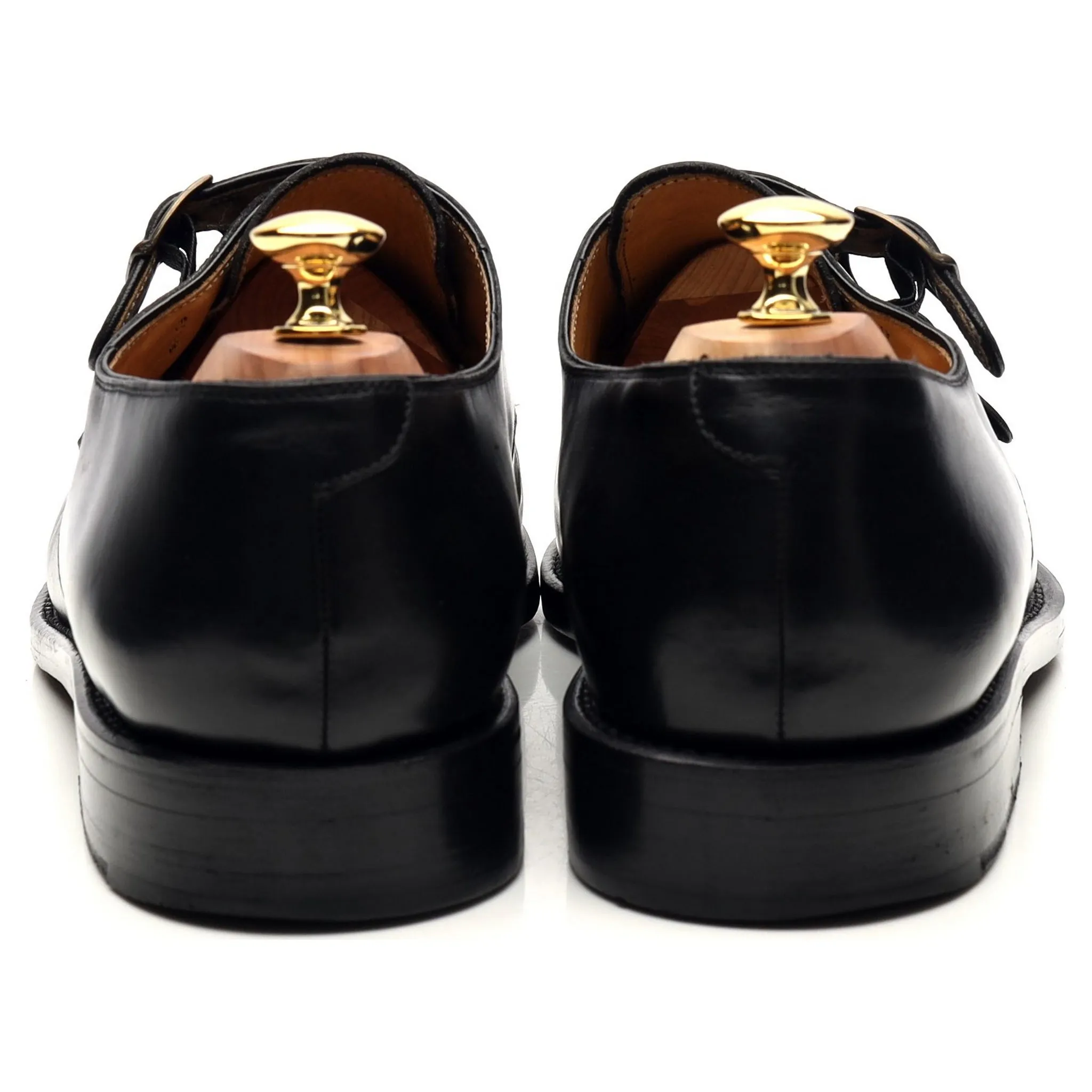 'Tuileries' Black Leather Double Monk Strap UK 11