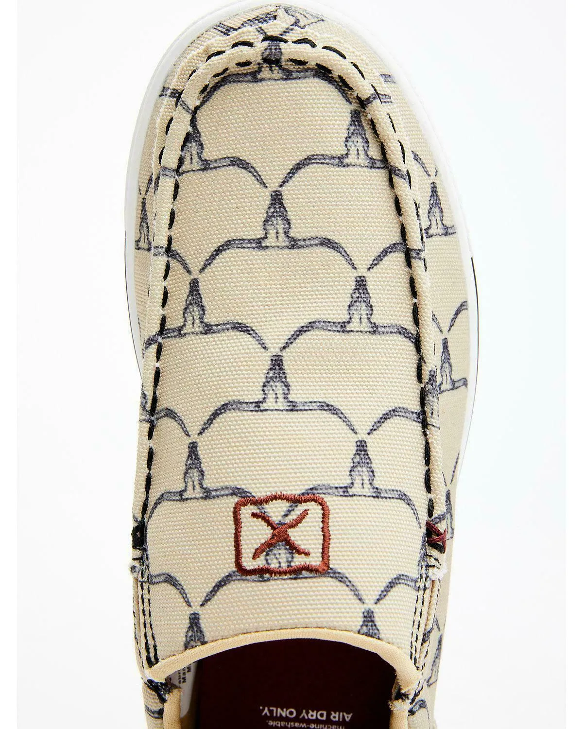 Twisted X Women's Steerhead Skull Print Slip-On Casual Shoe Moc Toe WCA0057