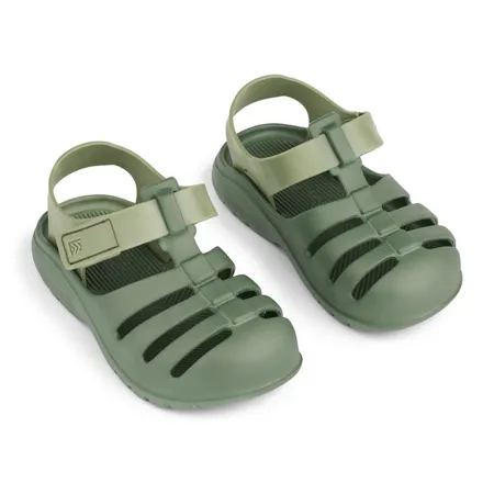 UK 8 Beau Two-Toned Green Sandals