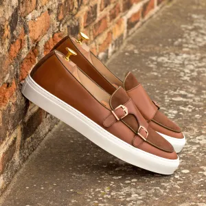 Unique Handcrafted Monk Sneaker   Med Brown Lux Suede