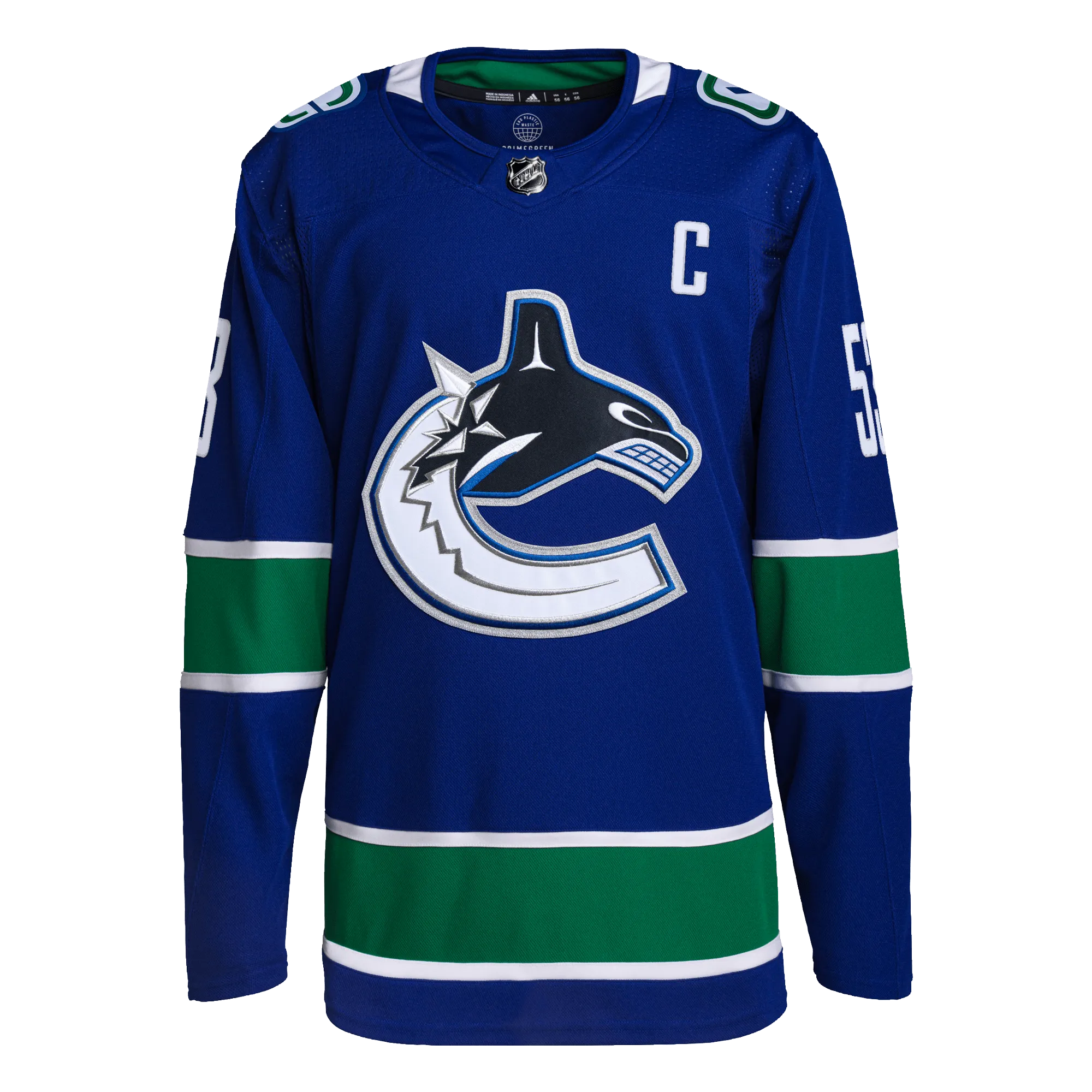 Vancouver Canucks Home Adidas PrimeGreen Senior Jersey - Bo Horvat