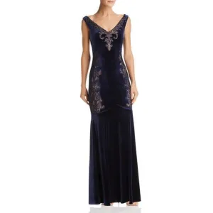 Velvet Lace Special Occasion Dress With Mesh Panels