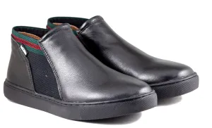 Venenttini Rally Boy's Black Leather Casual Shoes