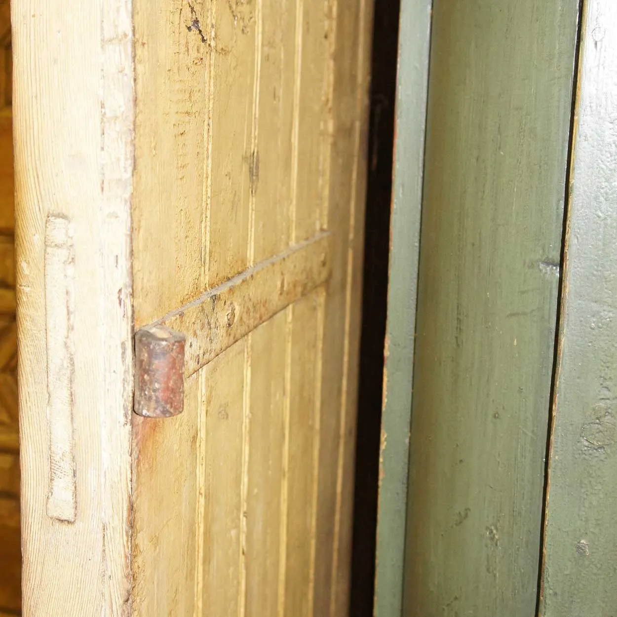 Very Tall Spanish Style Paneled Painted Pine Double Door Entry