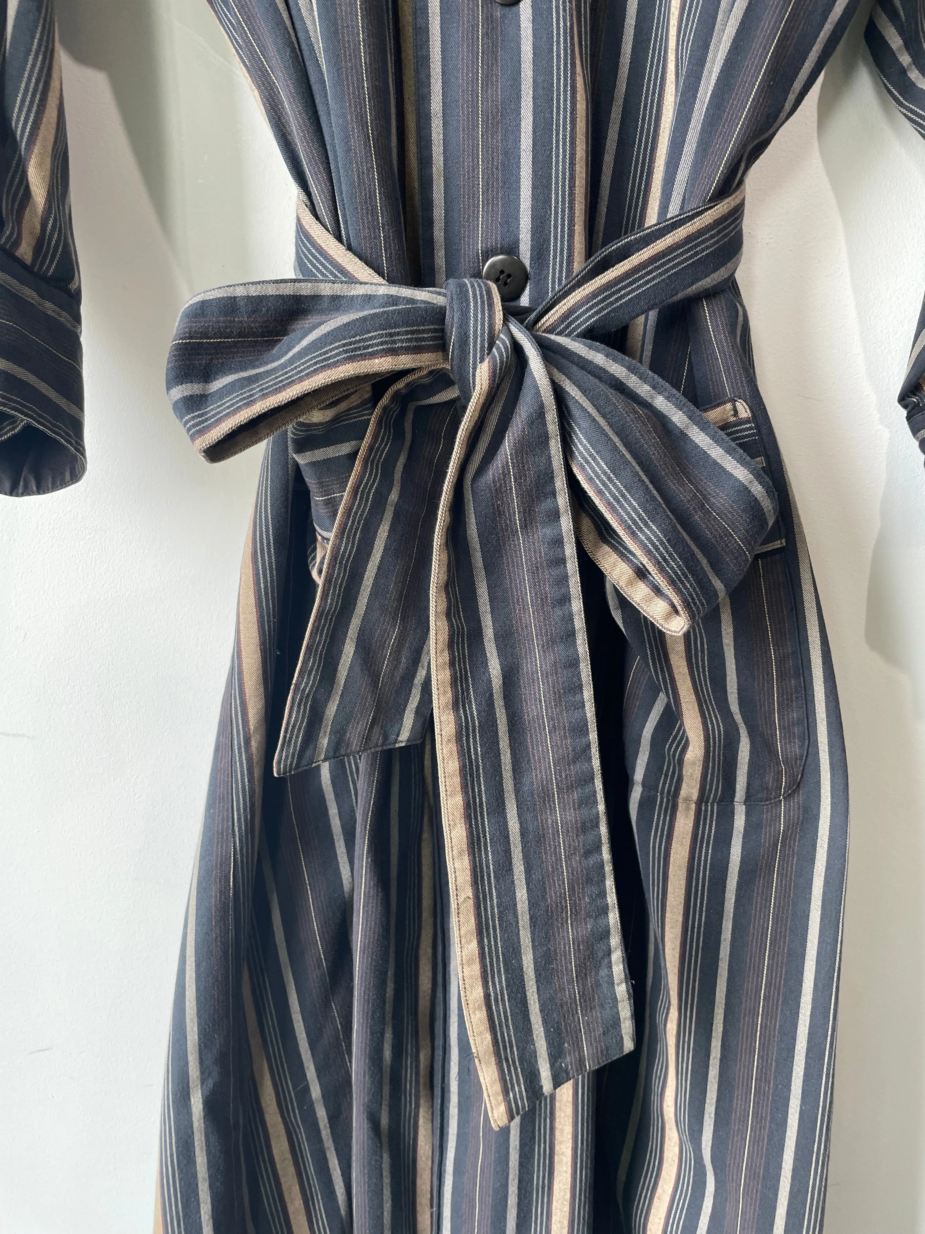 Vintage Matsuda Black Striped Duster Jacket