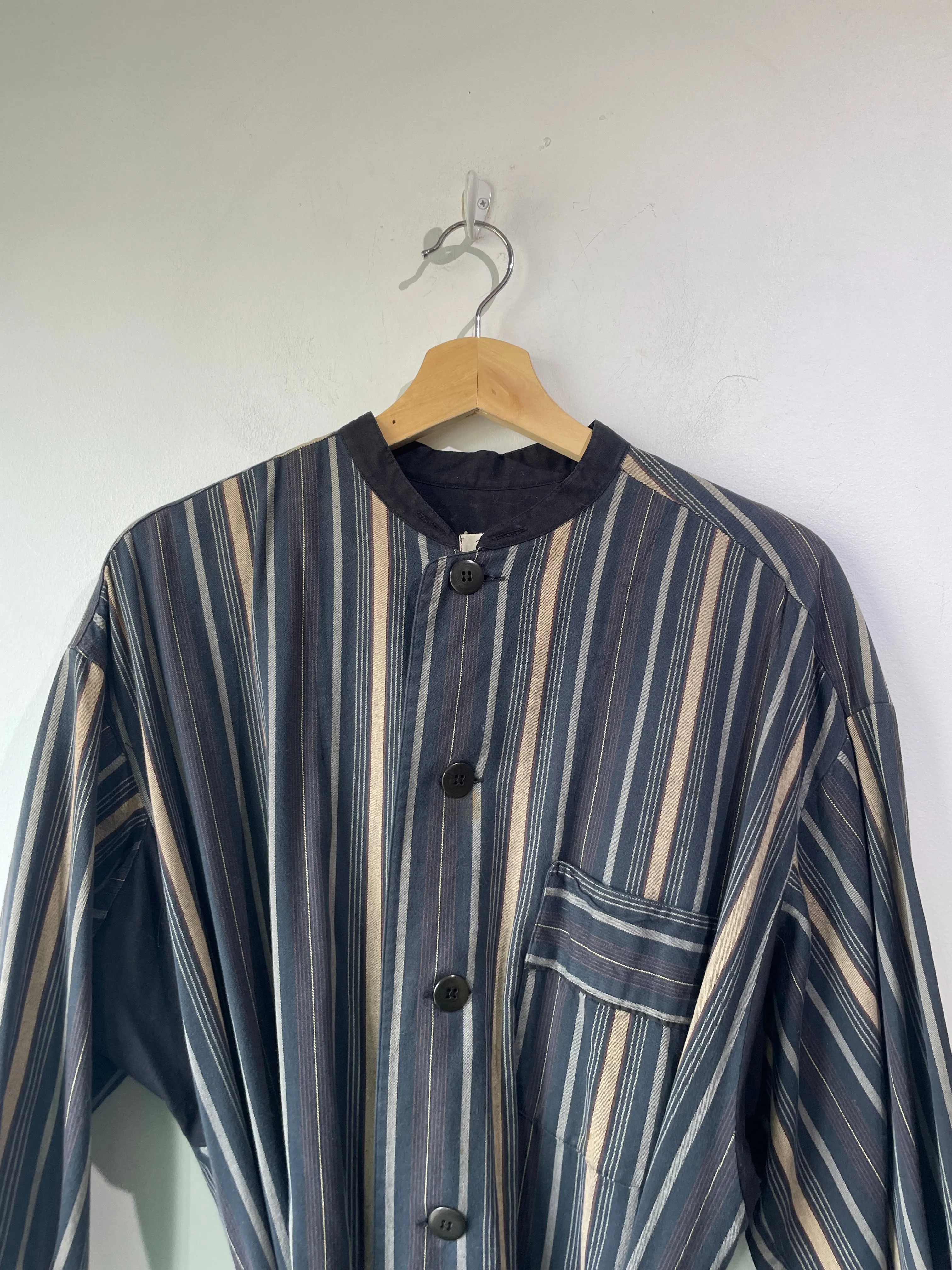 Vintage Matsuda Black Striped Duster Jacket