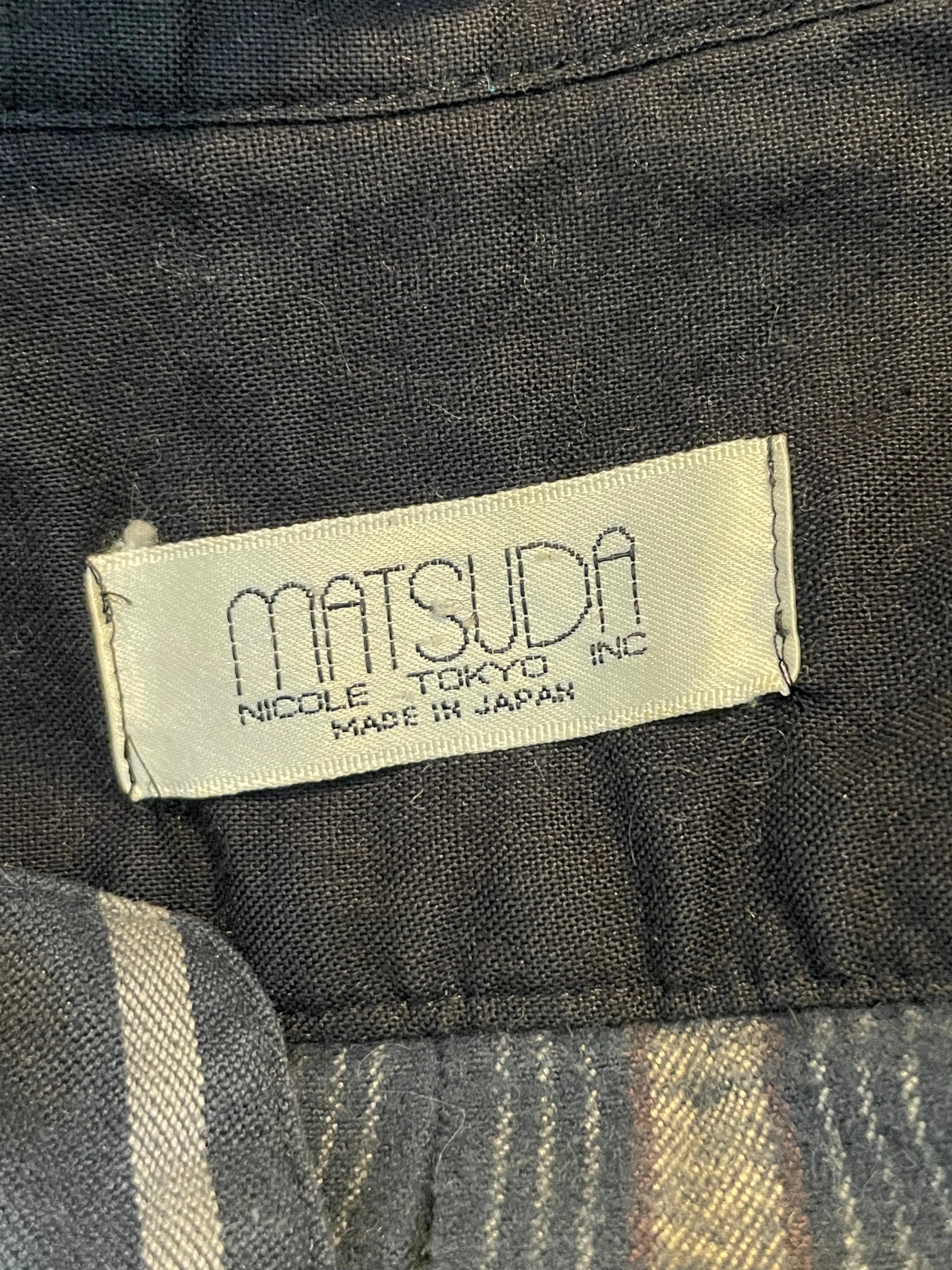 Vintage Matsuda Black Striped Duster Jacket