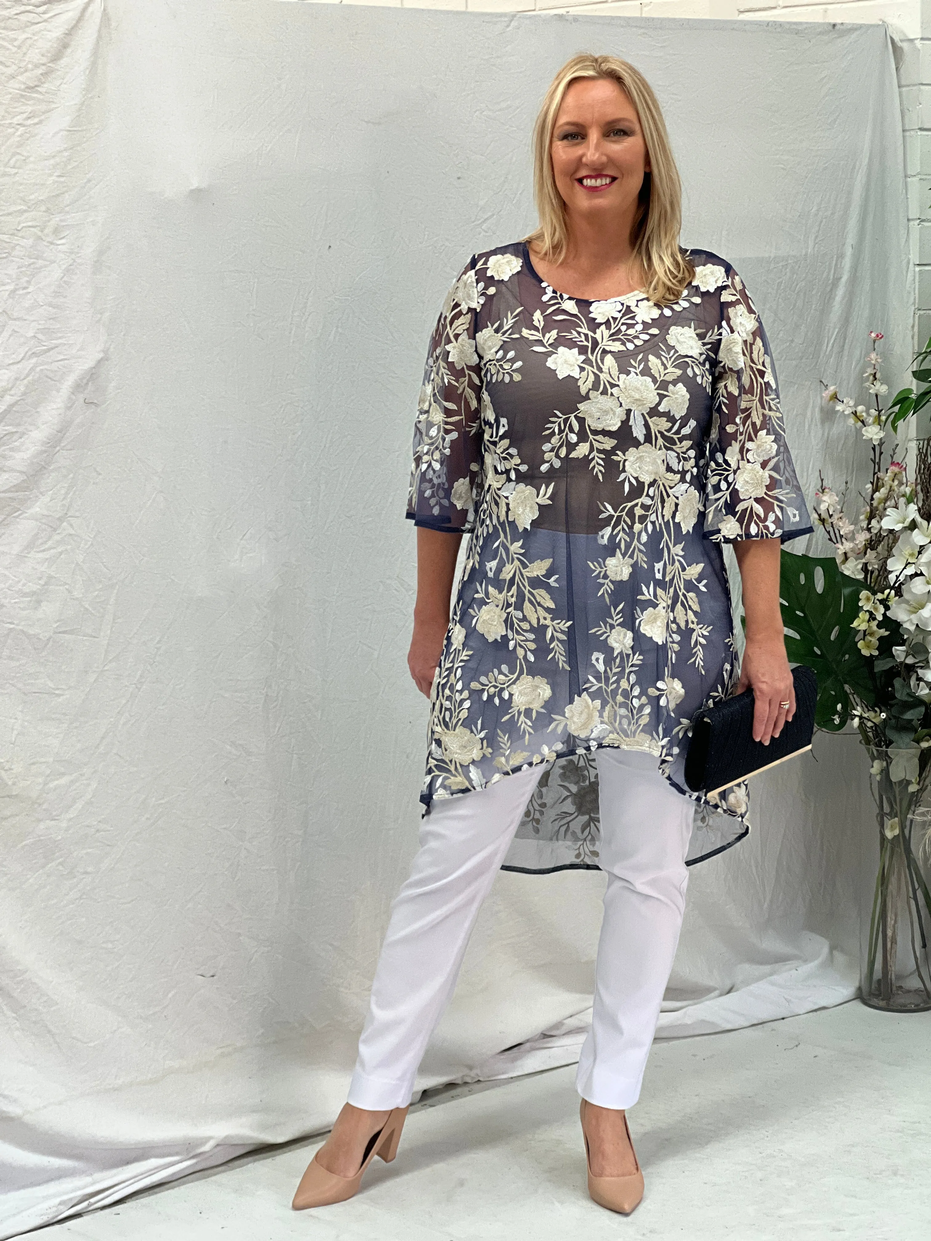 Wallis White Blossom Evening Top
