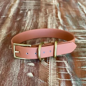 Waterproof Buckle Collar : Mocha   Brass