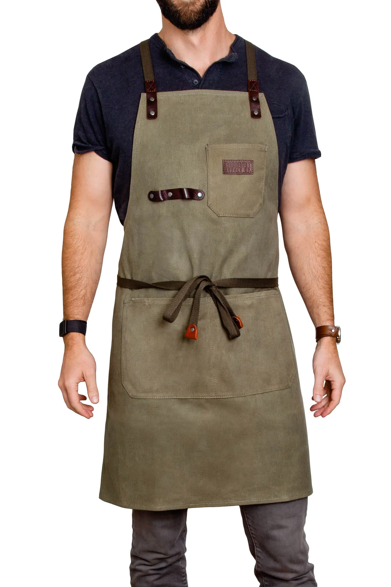 Waxed canvas apron