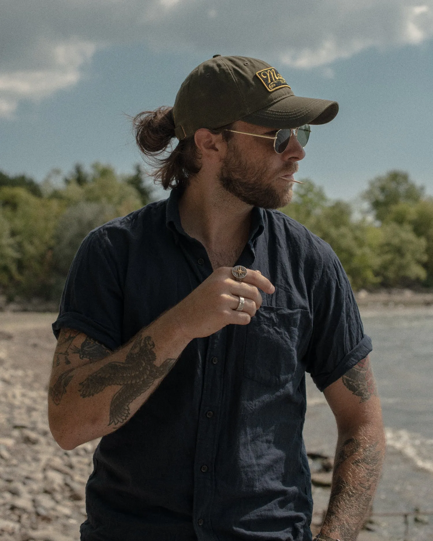 Waxed Canvas Cap: Olive