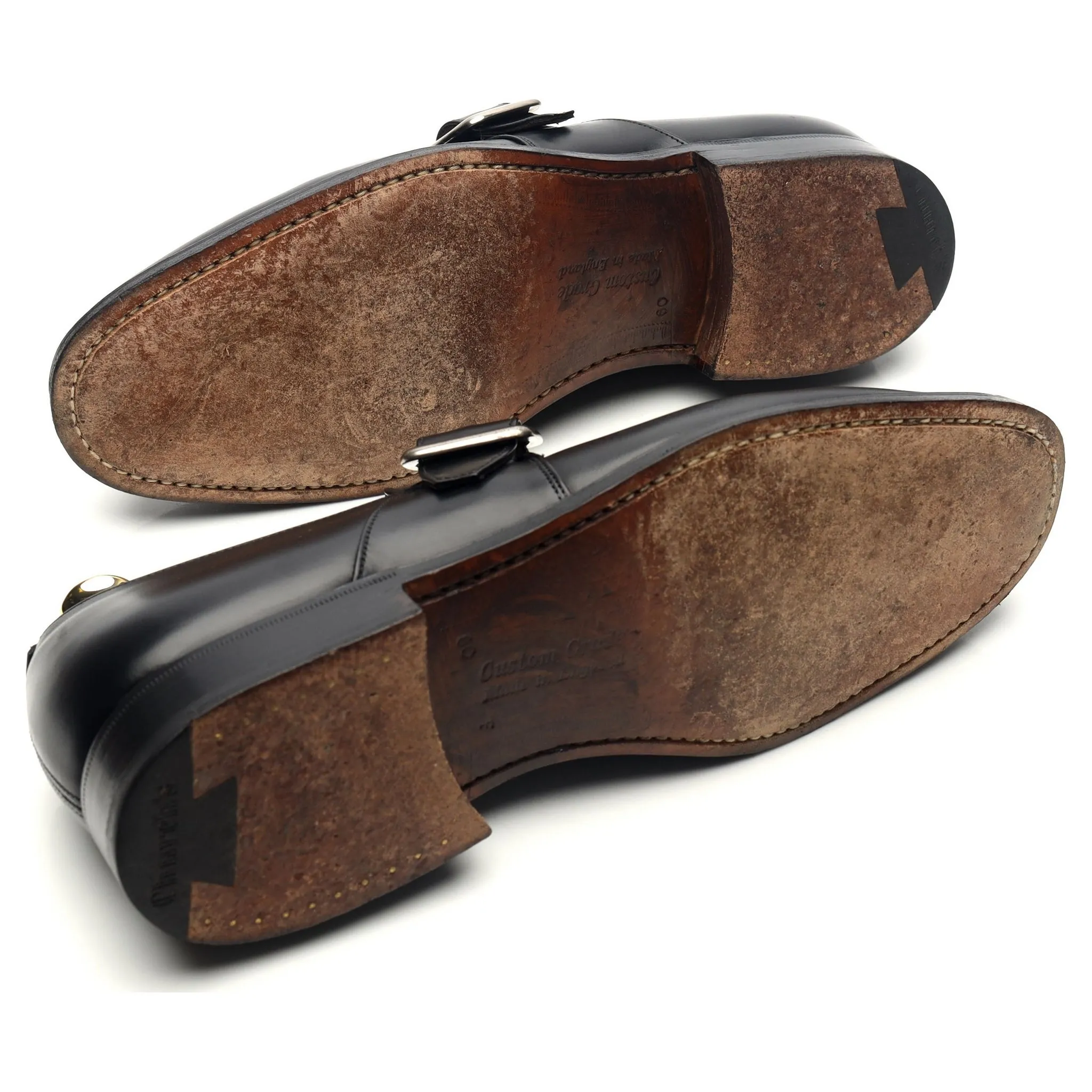'Westbury' Black Leather Monk Strap UK 6 F