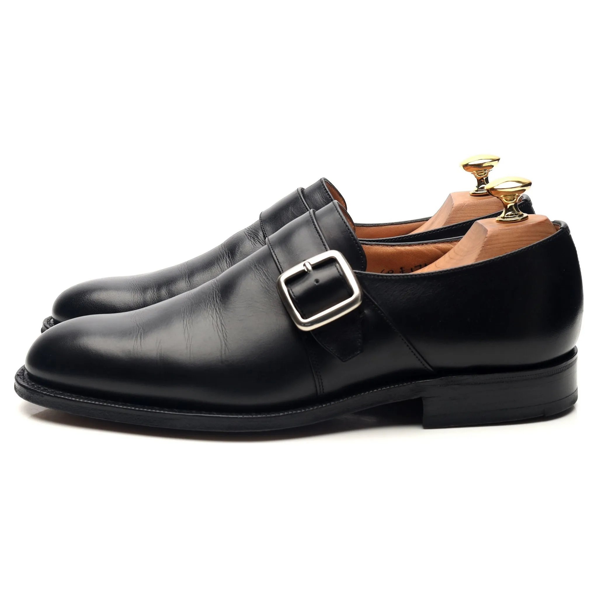 'Westbury' Black Leather Monk Strap UK 6 F