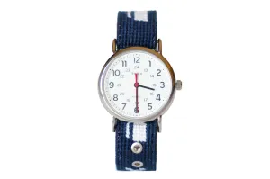 Whale Needlepoint Watch Strap and Timex Watch Face
