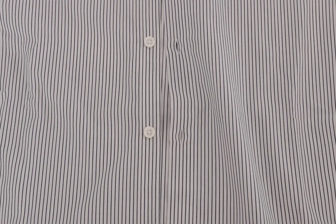 White Blue Striped Casual Cotton Regular Fit Shirt