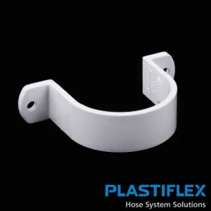 White Central Vacuum Pipe Fitting Strap by Plastiflex