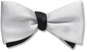 White/Black Charmeuse - Reversible bow ties