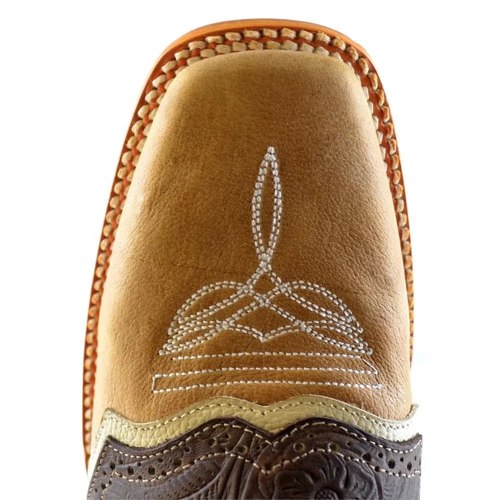 Women Square Toe Boot in Tabacco