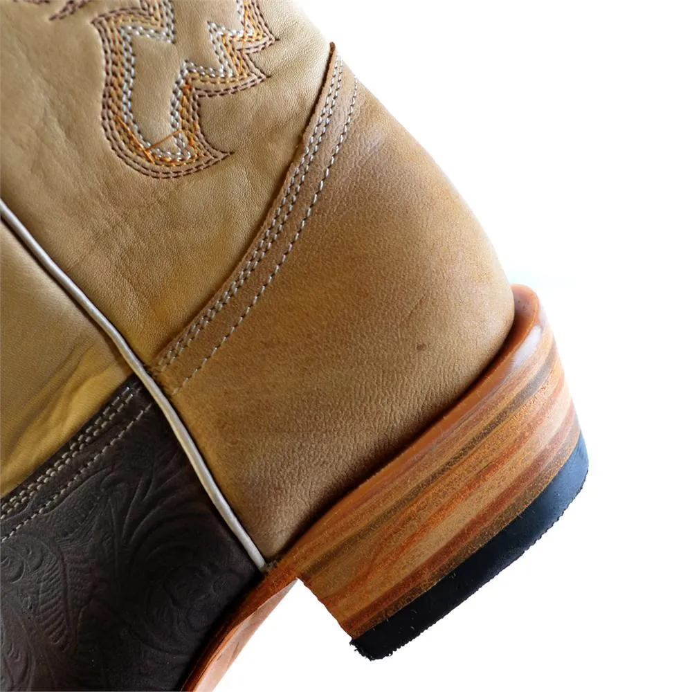 Women Square Toe Boot in Tabacco