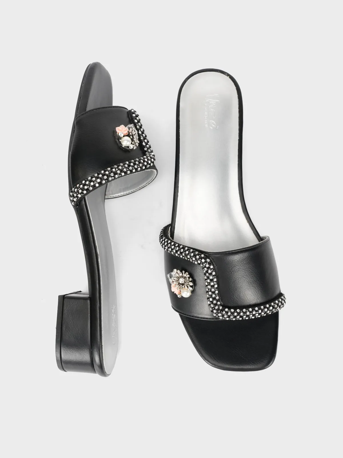Womens "REYNA" Block Heel Summer Slippers