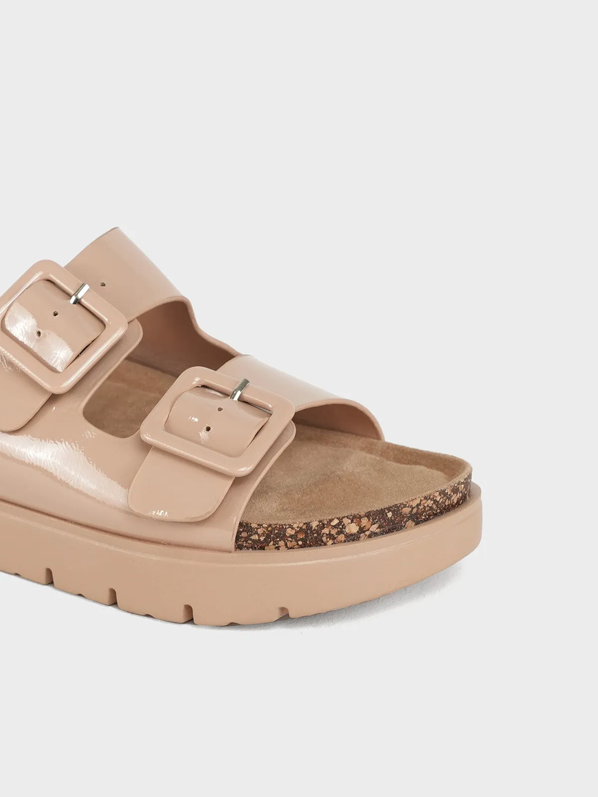 Women's "WAIOLA" Buckled Open Toe Slippers UK Size 3-8