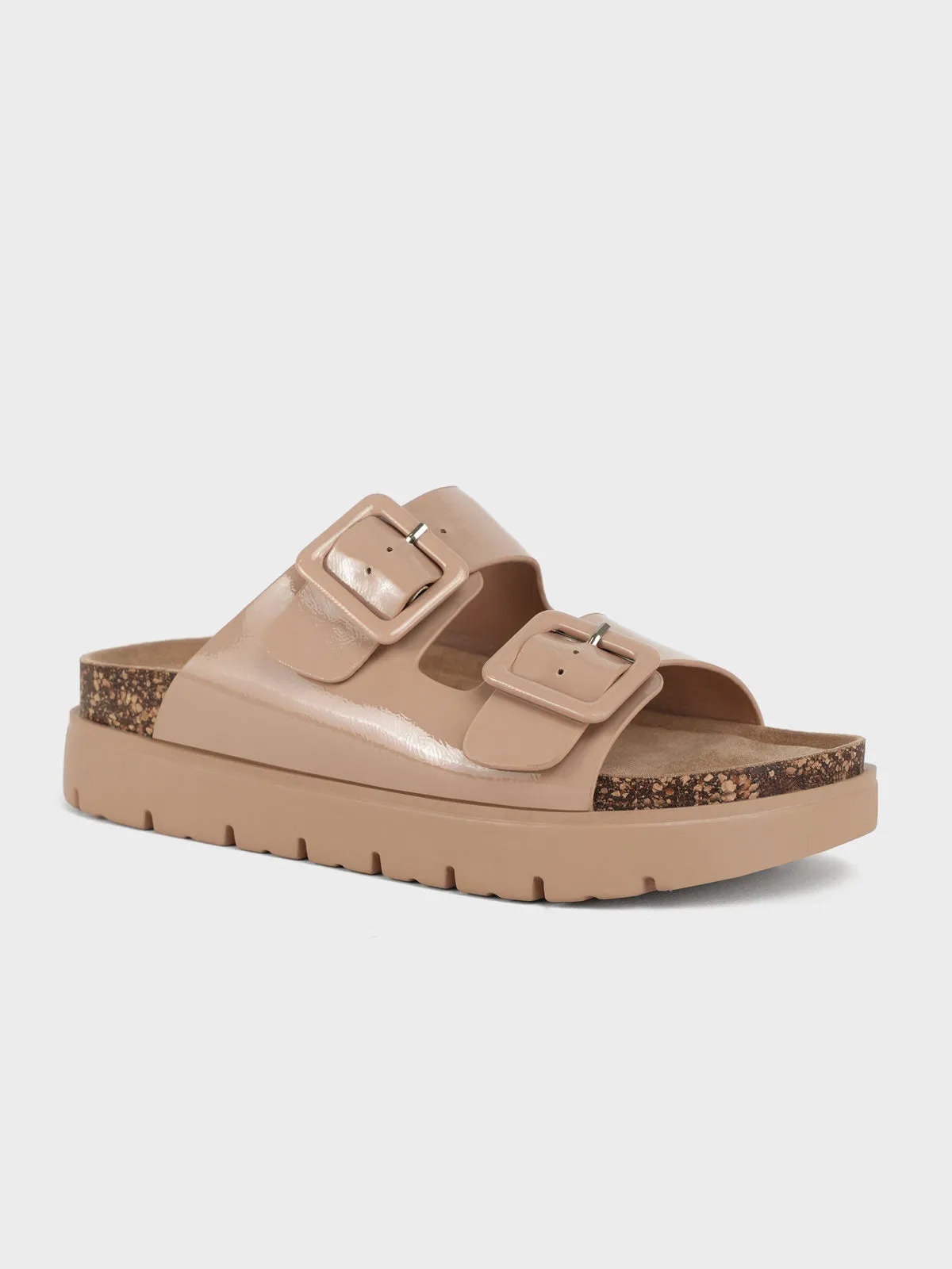 Women's "WAIOLA" Buckled Open Toe Slippers UK Size 3-8
