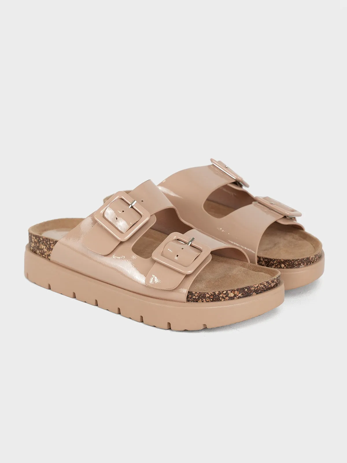 Women's "WAIOLA" Buckled Open Toe Slippers UK Size 3-8