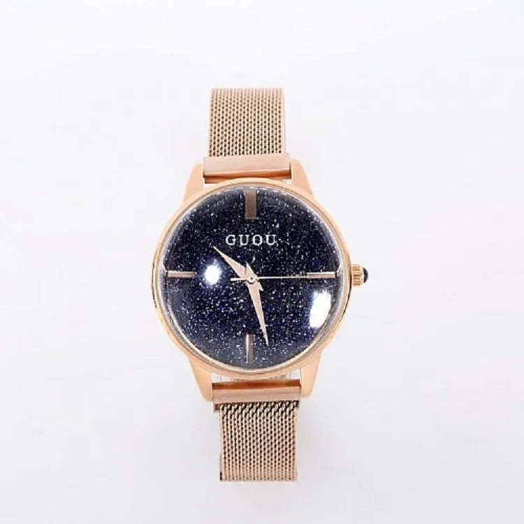 Women's Watch Spherical Mirror Starry Chassis purple stap elegant watch