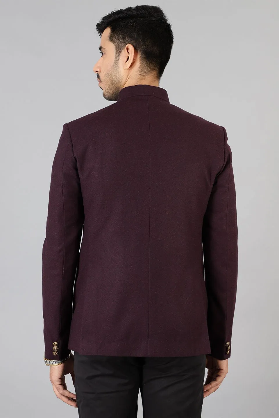 Wool Purple Bandhgala