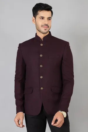 Wool Purple Bandhgala